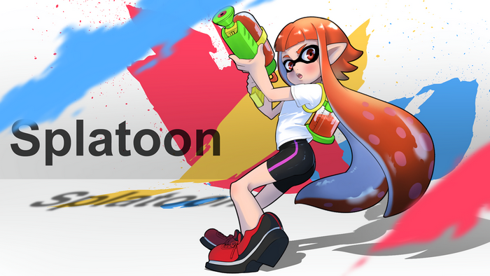 Inkling from Splatoon holding a Splattershot