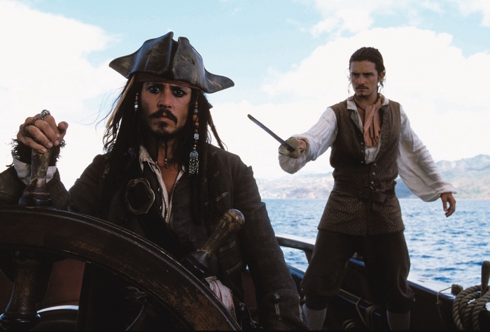 Captain Jack Sparrow and Will Turner on a ship