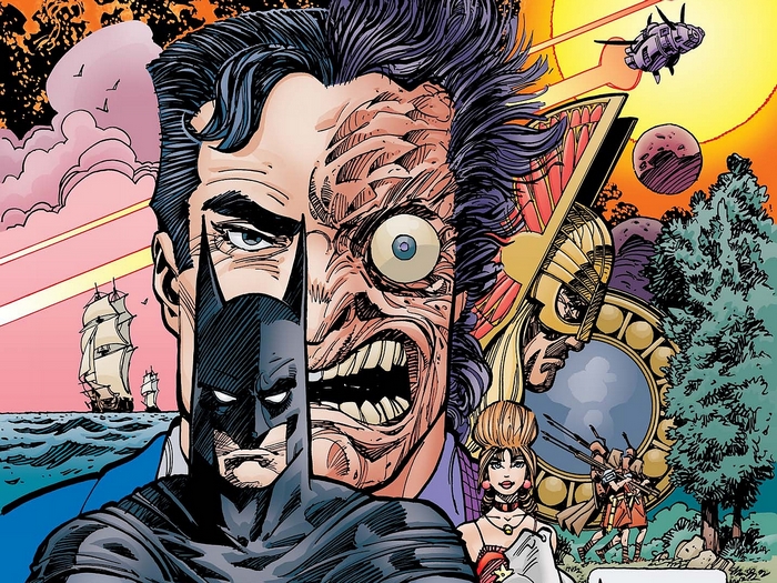 Batman and Two-Face comic art