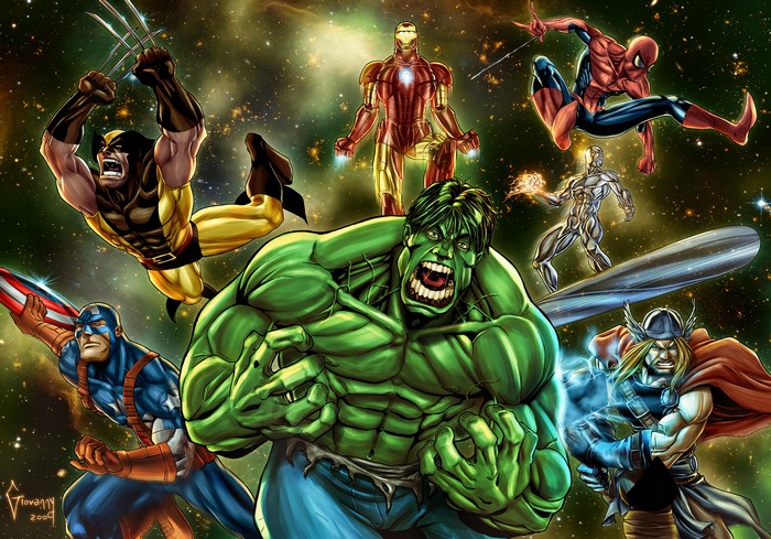 Marvel Superheroes Assemble in Space