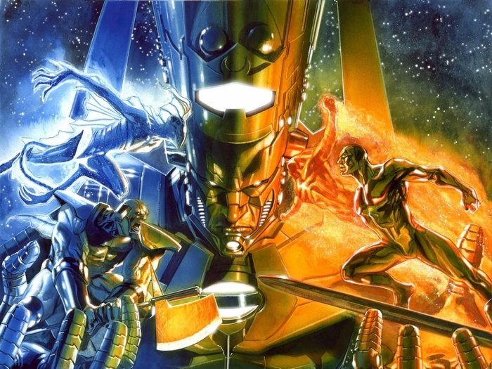 Galactus and Silver Surfer in Space