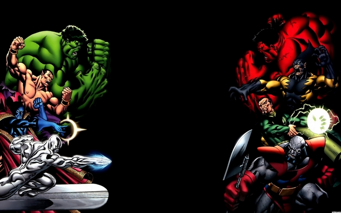 Marvel characters including Hulk and Silver Surfer