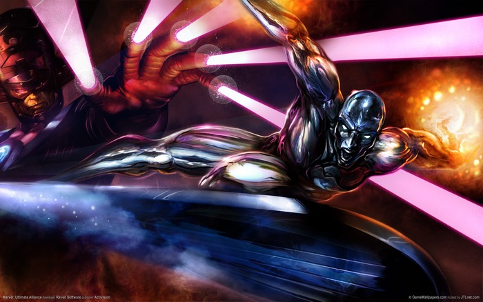 Silver Surfer and Galactus from Marvel: Ultimate Alliance