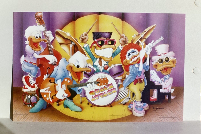 Donald Duck and friends band playing music