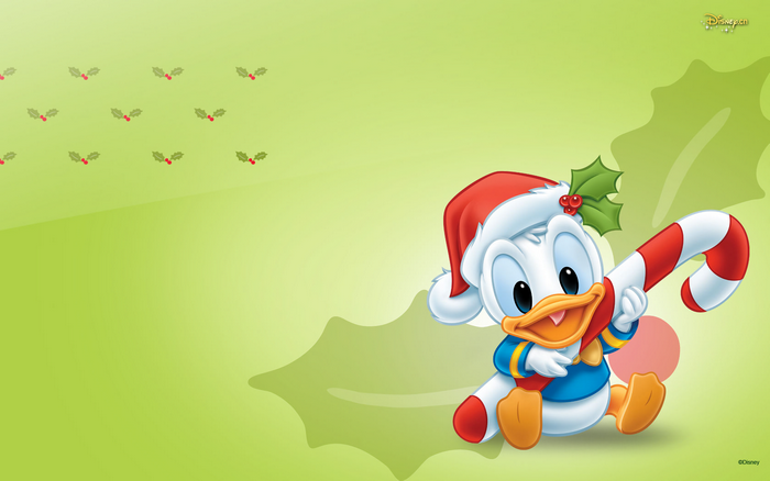 Donald Duck from Disney with Candy Cane