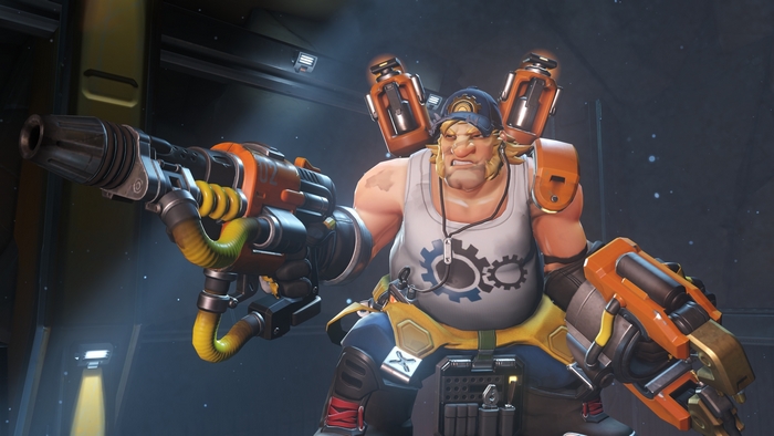 Torbjörn from Overwatch holding a weapon