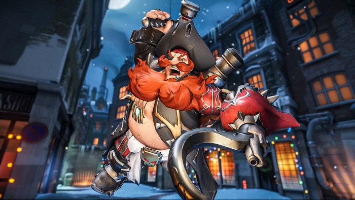 Torbjörn from Overwatch in pirate costume