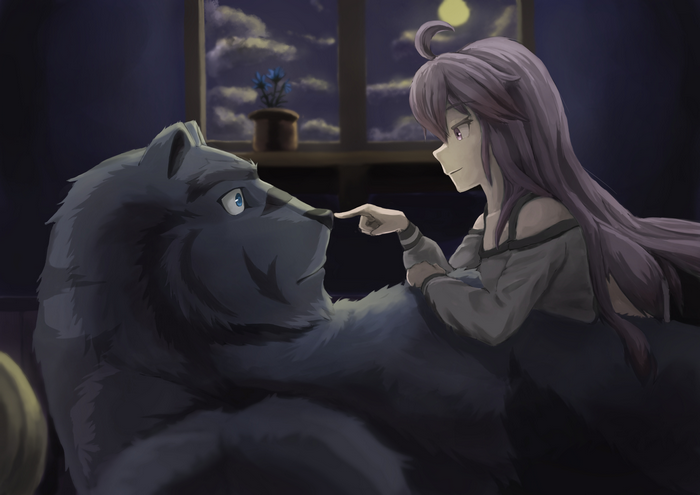 Zero from Grimoire of Zero with a bear