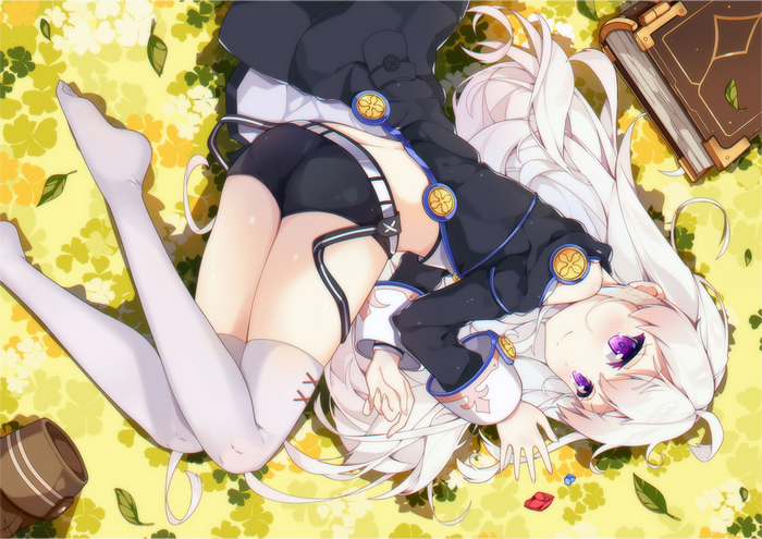 Zero from Grimoire of Zero lying on grass