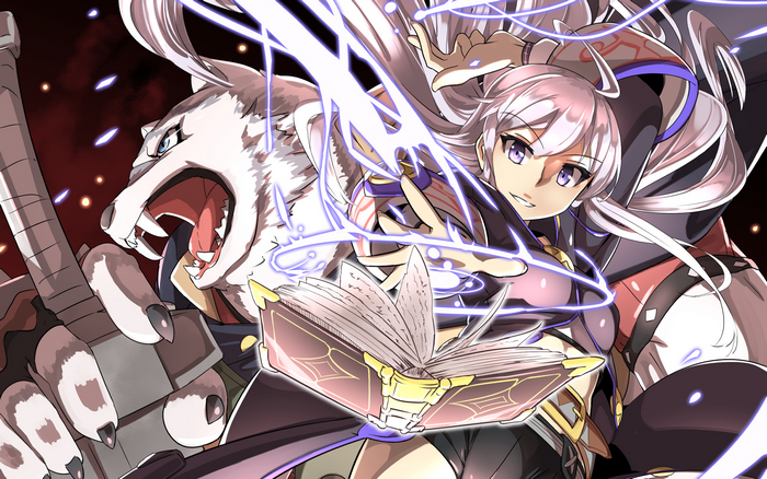 Zero from Grimoire of Zero with a wolf