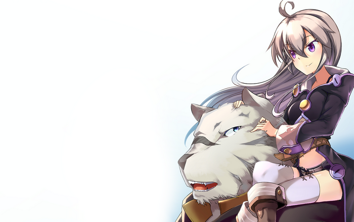 Zero from Grimoire of Zero with a white tiger