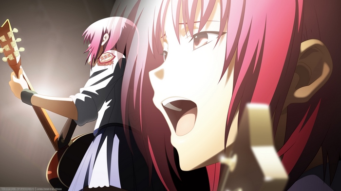 Masami Iwasawa from Angel Beats! playing guitar