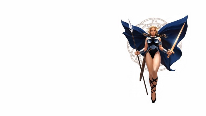 Valkyrie with Spear and Sword