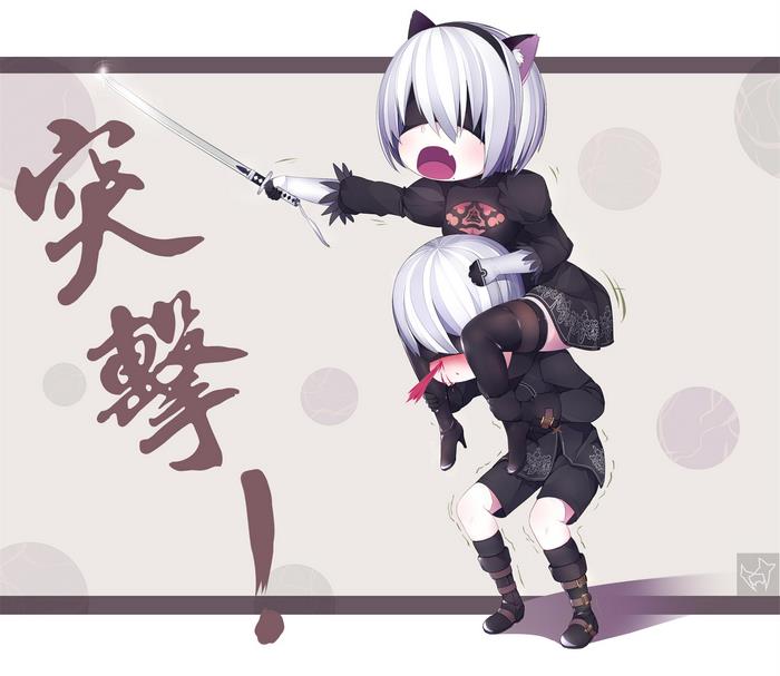 2B and 9S from NieR: Automata