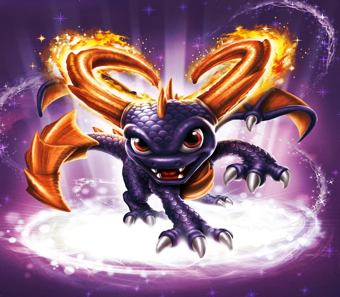 Spyro the Dragon with fire horns