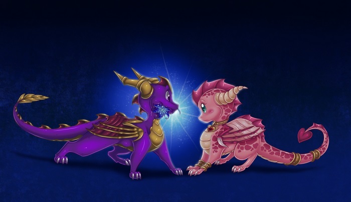 Spyro the Dragon and another dragon
