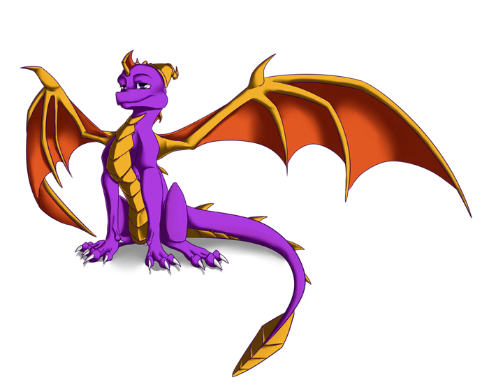 Spyro the Dragon sitting on a cloud
