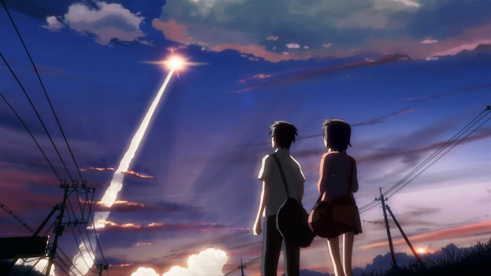 Takaki Touno watching a rocket launch