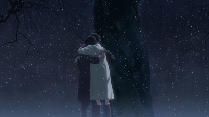 Takaki Touno hugging in the snow