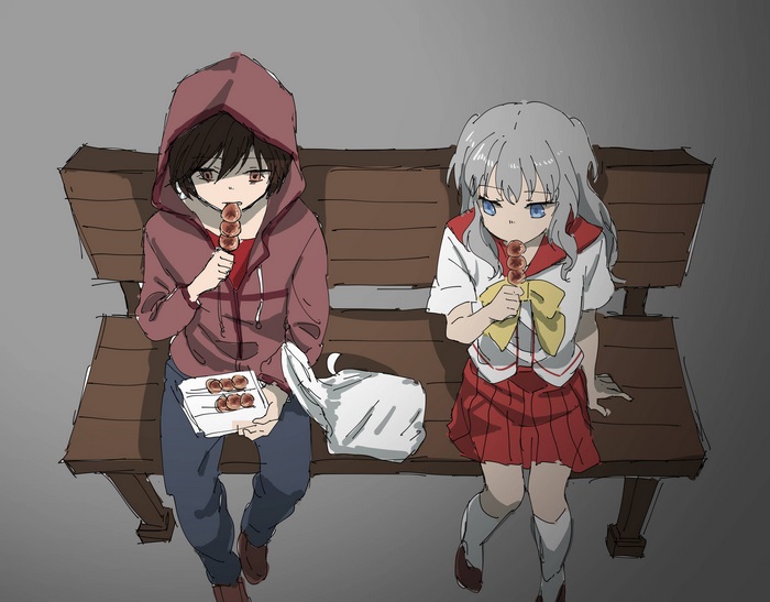 Yū Otosaka eating dango