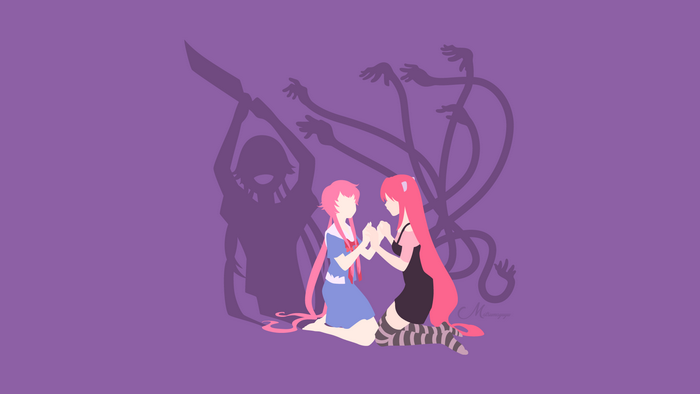 Lucy and Yuno from Elfen Lied