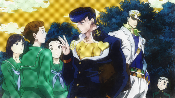 Josuke Higashikata and Jotaro Kujo from JoJo's Bizarre Adventure