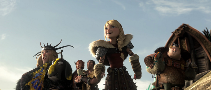 Astrid and Vikings from How to Train Your Dragon