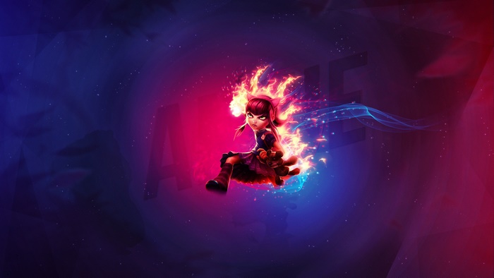 Annie from League of Legends with fire effects