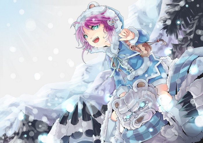 Annie from League of Legends in winter attire