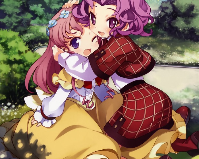 Euphemia Li Britannia hugging another girl