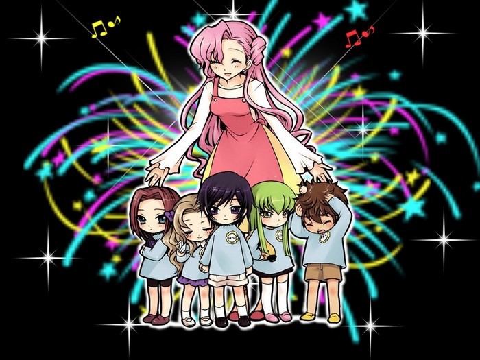 Euphemia Li Britannia and children from Code Geass