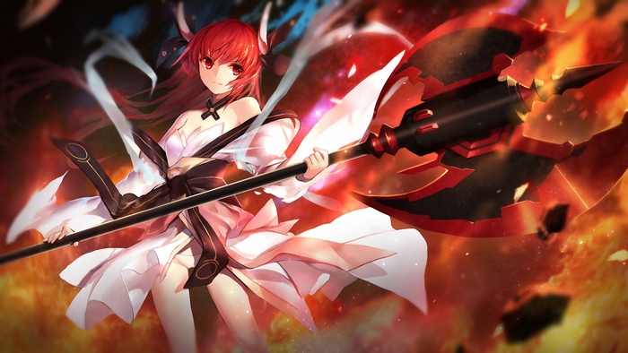 Kotori Itsuka with a large axe