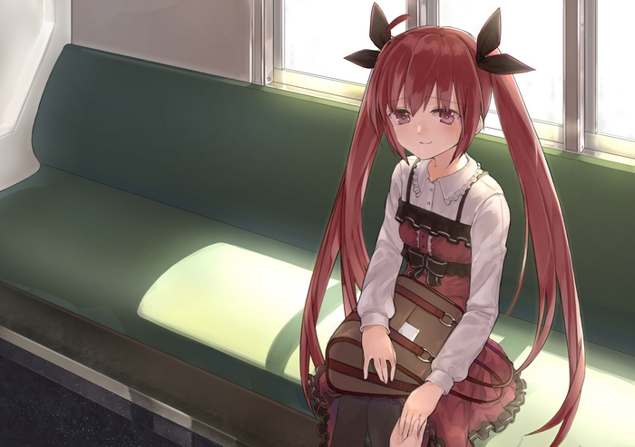 Kotori Itsuka from Date A Live on a train