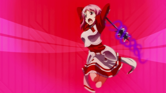 Rika Shinozaki with a weapon