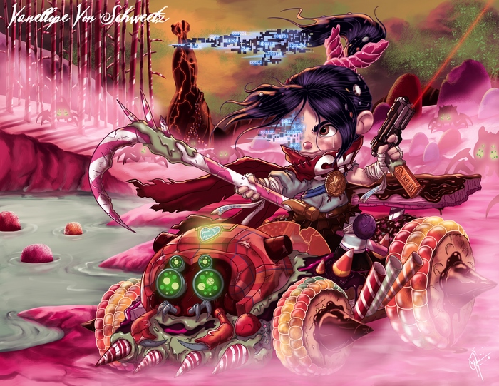 Vanellope von Schweetz in a candy-themed kart