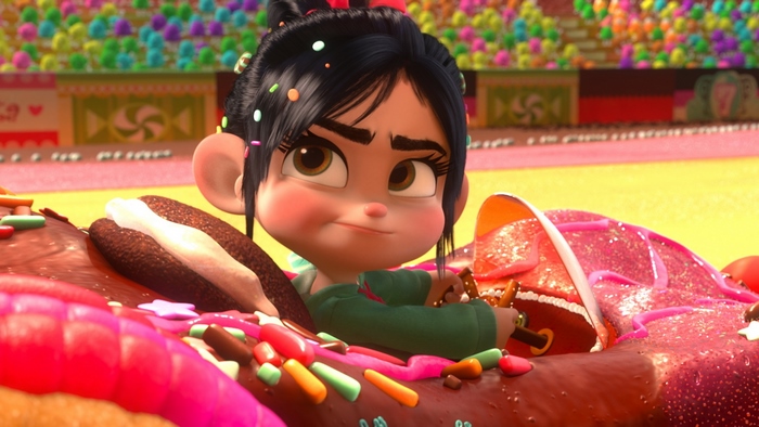Vanellope von Schweetz in a candy race