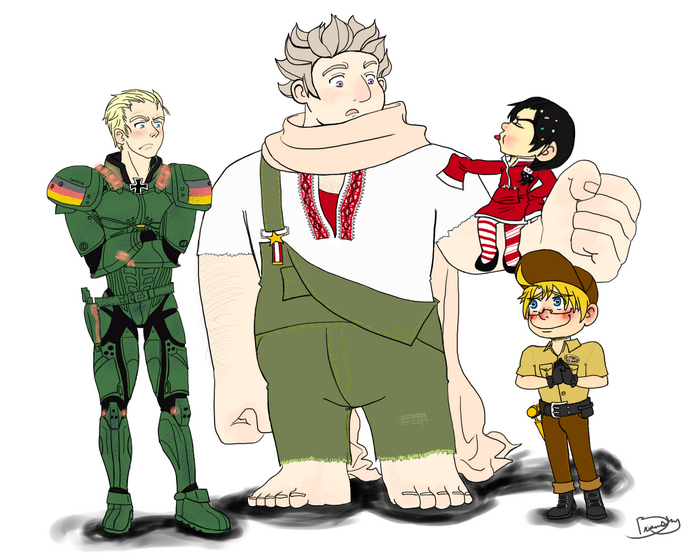 Characters from Wreck-It Ralph and Hetalia