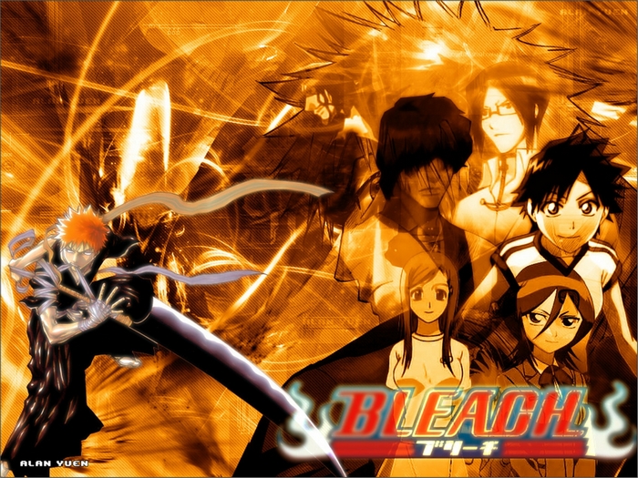 Bleach Anime Poster with Ichigo and Friends