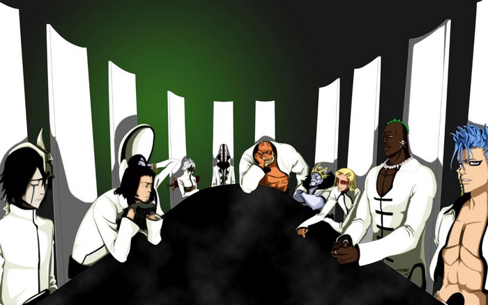 Espada from Bleach gathered around a table