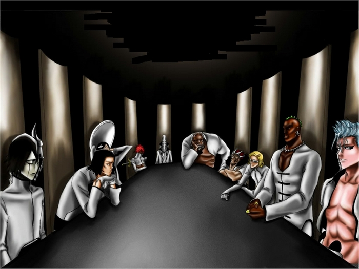 Arrancar from Bleach gathered around a table