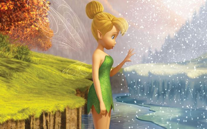 Tinker Bell in a winter landscape