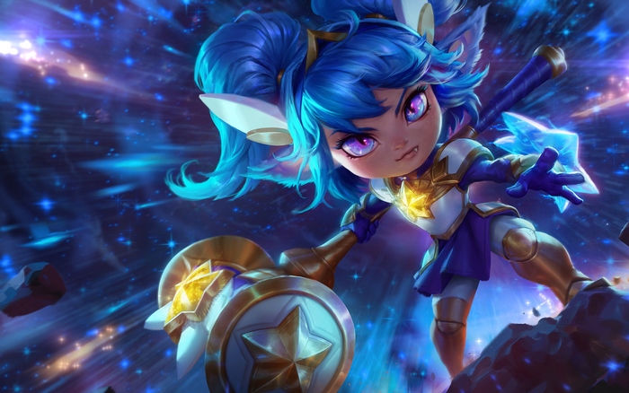 Poppy from League of Legends in space