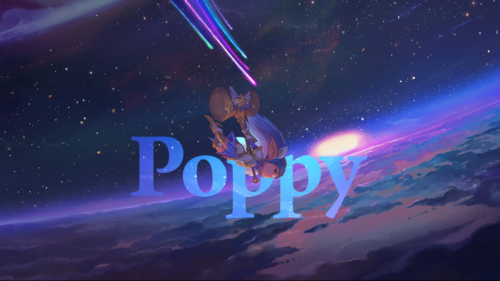Poppy from League of Legends in space