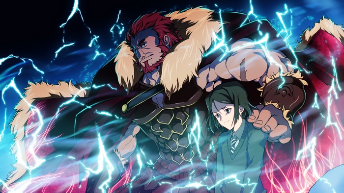 Rider from Fate/Zero with a young person
