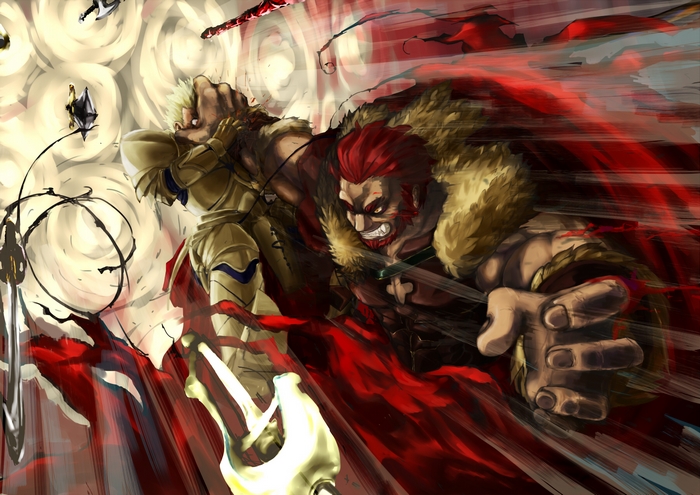Rider from Fate/Zero fighting
