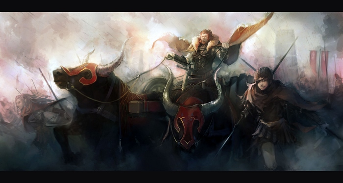 Rider from Fate/Zero leading a charge