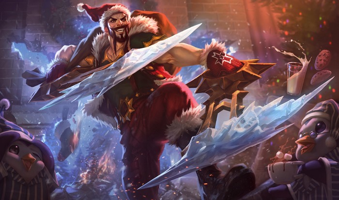 Draven from League of Legends in Santa Outfit