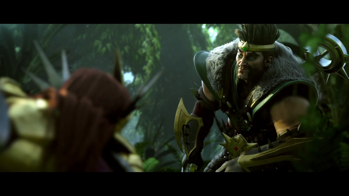 Draven from League of Legends in a jungle