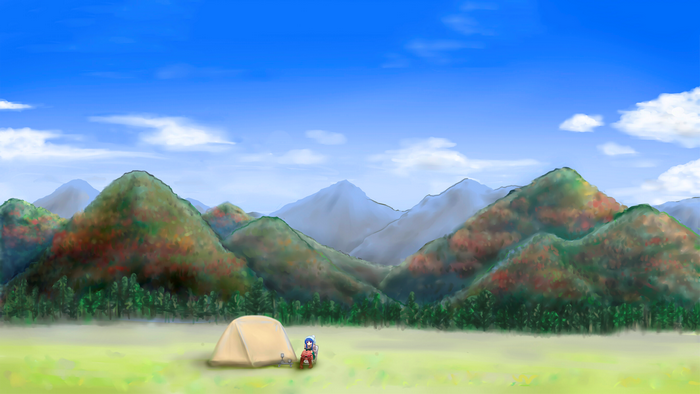 Rin Shima camping in mountains