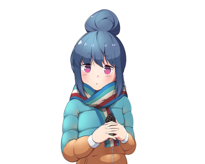 Rin Shima holding a pinecone